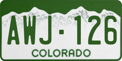 CO license plate AWJ126