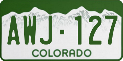 CO license plate AWJ127