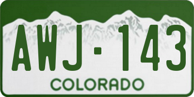 CO license plate AWJ143