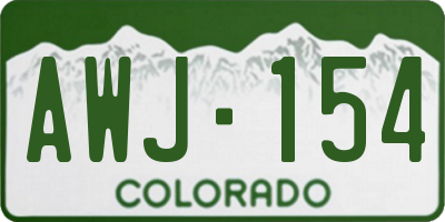 CO license plate AWJ154