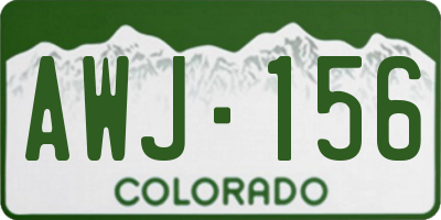 CO license plate AWJ156