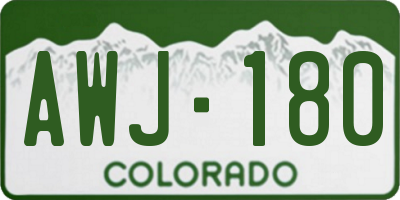 CO license plate AWJ180