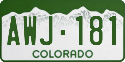 CO license plate AWJ181
