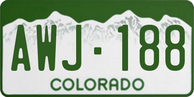 CO license plate AWJ188