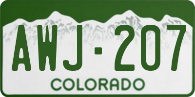 CO license plate AWJ207