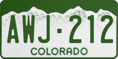 CO license plate AWJ212