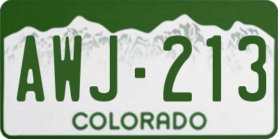 CO license plate AWJ213