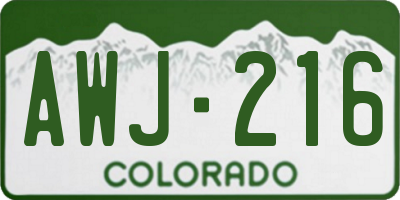 CO license plate AWJ216