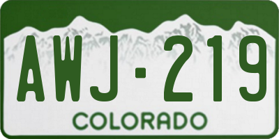 CO license plate AWJ219