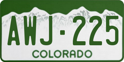 CO license plate AWJ225