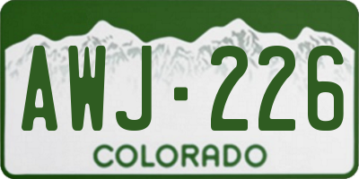 CO license plate AWJ226