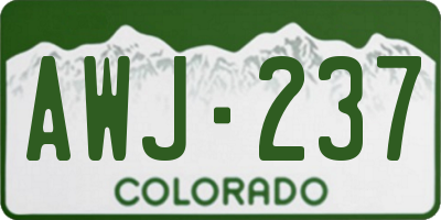 CO license plate AWJ237