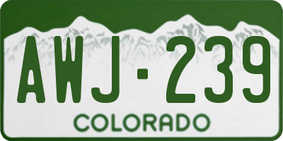 CO license plate AWJ239