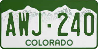 CO license plate AWJ240