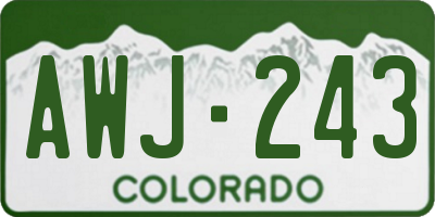 CO license plate AWJ243
