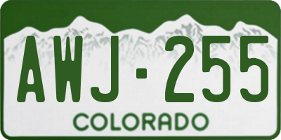 CO license plate AWJ255
