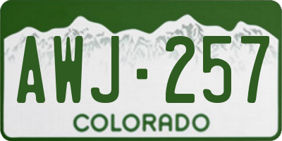 CO license plate AWJ257