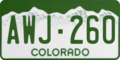 CO license plate AWJ260