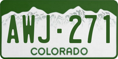 CO license plate AWJ271