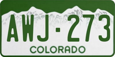 CO license plate AWJ273
