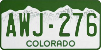 CO license plate AWJ276
