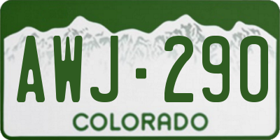 CO license plate AWJ290