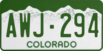 CO license plate AWJ294