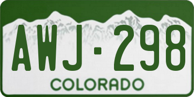 CO license plate AWJ298