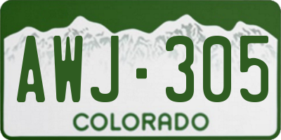 CO license plate AWJ305