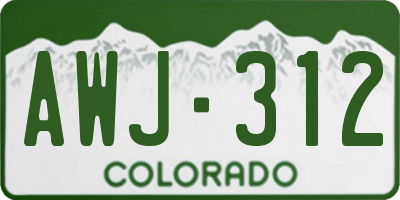 CO license plate AWJ312