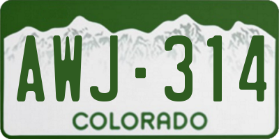 CO license plate AWJ314