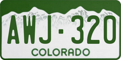 CO license plate AWJ320