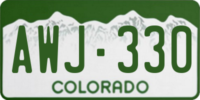 CO license plate AWJ330