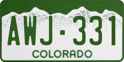 CO license plate AWJ331