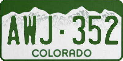 CO license plate AWJ352