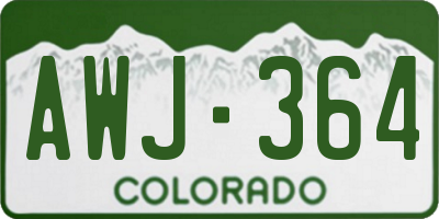 CO license plate AWJ364