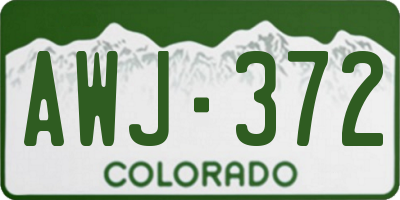CO license plate AWJ372