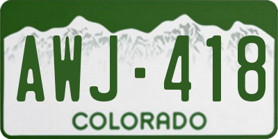 CO license plate AWJ418