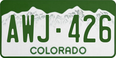 CO license plate AWJ426