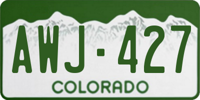 CO license plate AWJ427