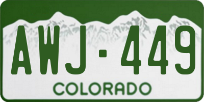 CO license plate AWJ449