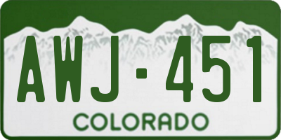 CO license plate AWJ451