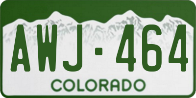 CO license plate AWJ464