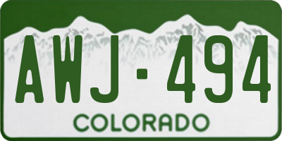 CO license plate AWJ494
