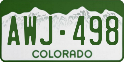 CO license plate AWJ498