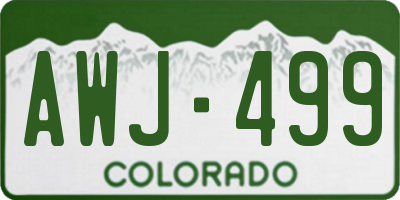 CO license plate AWJ499