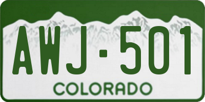 CO license plate AWJ501