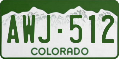 CO license plate AWJ512