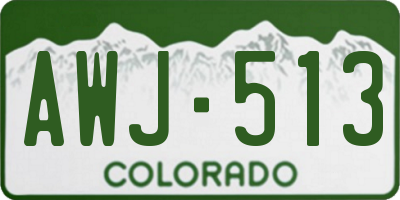 CO license plate AWJ513