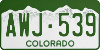 CO license plate AWJ539